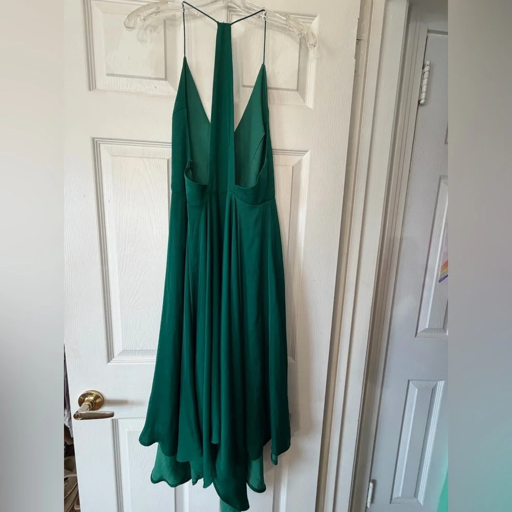 Kimchi Blue Formal Midi Dress emerald green size 8 sleeveless high low - Picture 9 of 15